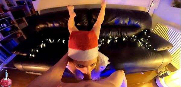  Christmas Blowjob with Soles in View - Foot Fetish POV